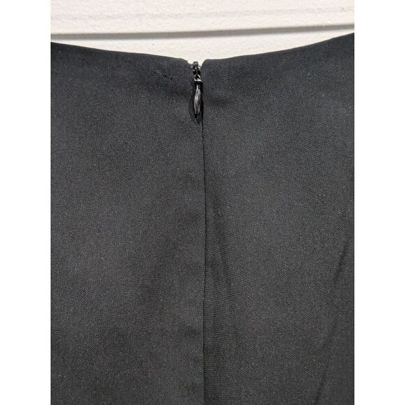 Vintage Talbots Black Crepe Fluted Hem Career Office Work Mini Skirt, 14 - Picture 4 of 8